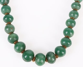 POLISHED ROUND NEPHRITE UNISEX NECKLACE