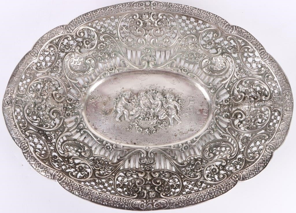 STERLING SILVER REPOUSSE DECORATIVE PLATTER (1 of 5)