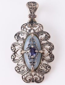 STERLING SILVER TANZANITE QUARTZ LADIES PENDANT