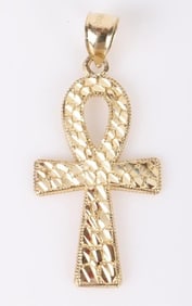 10K YELLOW GOLD EGYPTIAN ANKH PENDANT