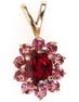 14K YELLOW GOLD GARNET LADIES PENDANT