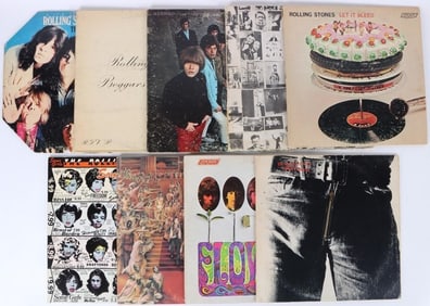 VARIOUS ROLLING STONES VINYL RECORDS LOT OF 9