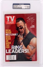 THE ROCK SIGNED MAGAZINE PHOTO PSA/ DNA CERTIFIED