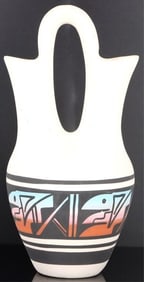 DLEE AMERICAN NAVAJO DOUBLE SPOUT POTTERY VASE