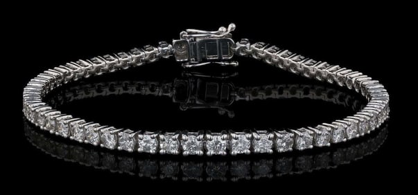 5.63CTW DIAMOND 14K WHITE GOLD TENNIS BRACELET