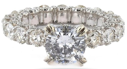 1.58CT I1 CENTER DIAMOND 14K WHITE GOLD RING