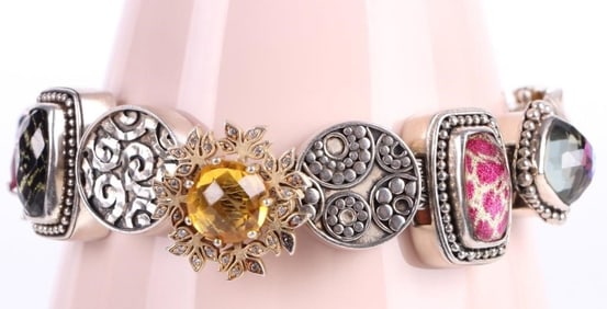 LORI BONN STERLING SILVER CHUNKY BRACELET