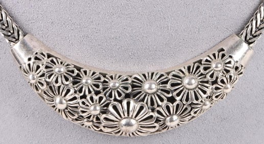LANFELD STERLING SILVER DAISY LADIES NECKLACE