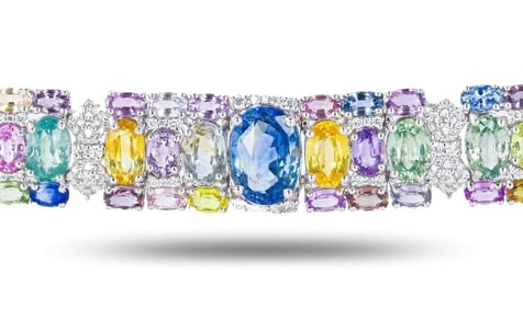 44.89CTW UNHEATED SAPPHIRE & DIA PLATINUM BRACELET