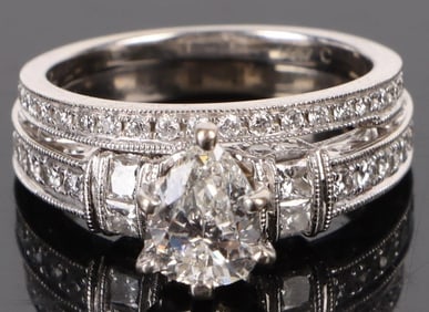 14K WHITE GOLD DIAMOND NEIL LANE BAND SET W/ APR