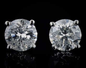 3.05CTW I1-I2 DIAMOND 18K WHITE GOLD EARRINGS