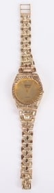 14K YELLOW GOLD DIAMOND CUT GENEVE LADIES WATCH