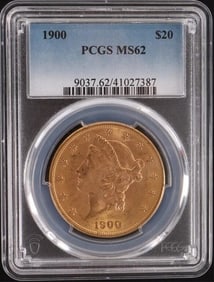 1900 P GOLD LIBERTY DOUBLE EAGLE $20 PCGS MS62