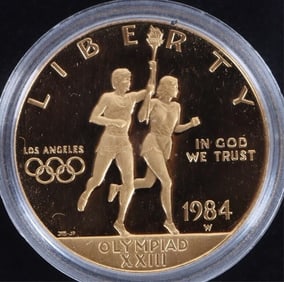 1984 W LIBERTY OLYMPIAD $10 PF 90% GOLD COIN