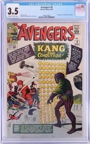 AVENGERS #8 CGC 3.5 OW - 1ST KANG THE CONQUEROR