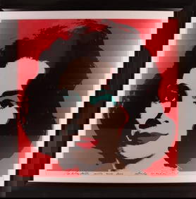 ANDY WARHOL LIZ IN RED OFFSET LITHOGRAPH SIGNED (1 of 5)
