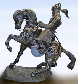 55' LARGE ANTOINE-LOUIS BARYE TATAR WARRIOR BRONZE
