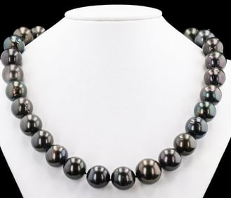 14-16MM TAHITIAN CULTURED PEARL 14K GOLD NECKLACE