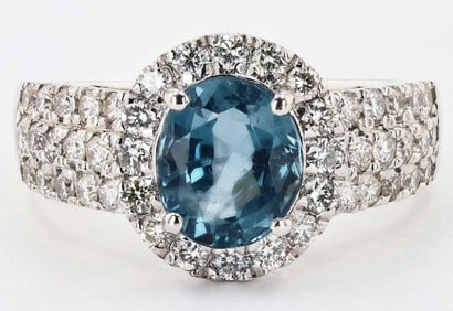 1.80CT UNHEATED SPINEL & DIAMOND PLATINUM RING GIA