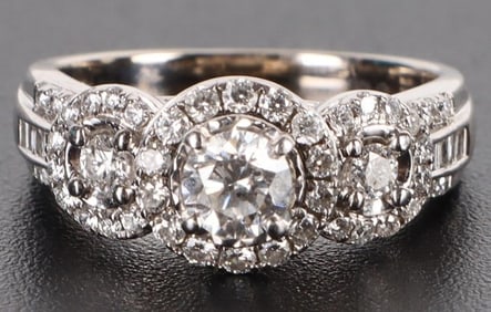 14K WHITE GOLD ORNATE DIAMOND WEDDING SET