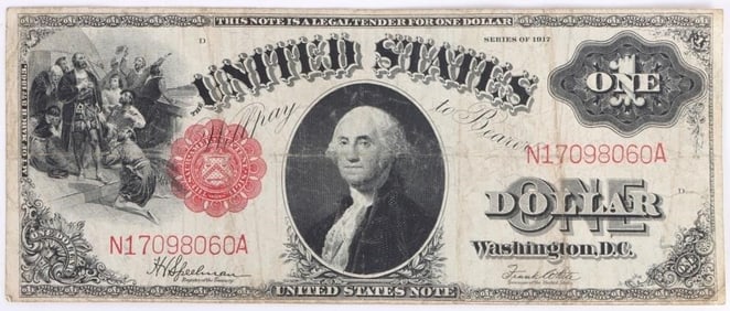 1917 'SAWHORSE' FR. 38 $1 WASHINGTON LARGE BILL