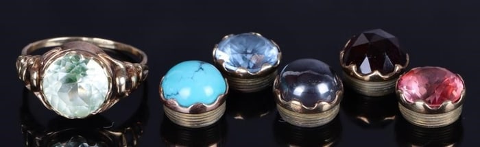 ANTIQUE SPRITZER & FUHRMANN 14K GOLD RING SET