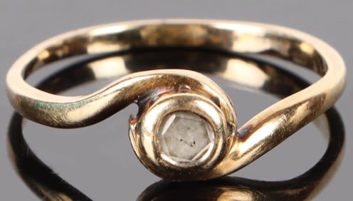 14K YELLOW GOLD ROSE DIAMOND LADIES RING