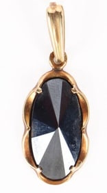 14K YELLOW GOLD MARCASITE LADIES PENDANT