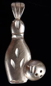 14K YELLOW GOLD BOWLING PIN & BALL PENDNAT