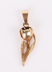 14K YELLOW GOLD TULIP PENDANT