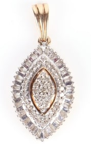 14K YELLOW GOLD DIAMOND LADIES PENDANT - 0.84CTW