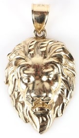 10K YELLOW GOLD LARGE MEN'S LION PENDANT