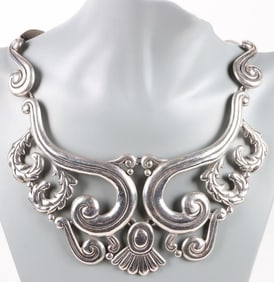 MEXICO STERLING SILVER SWIRLING NECKLACE