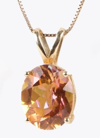 BEAUTIFUL 2CT PADPARADSCHA SAPPHIRE NECKLACE