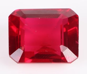37.3CT EMERALD CUT RED RUBY GEMSTONE