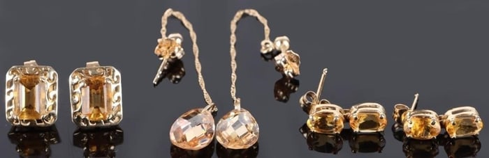 BEAUTIFUL 14K GOLD EARRINGS LOT OF 3