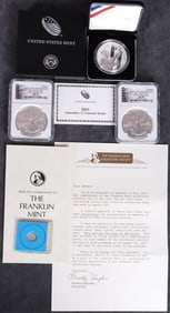 ASSORTED FINE SILVER U.S. UNCIRCULATED COINAGE-(4)