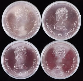 0.925 SILVER CANADA MONTREAL $10 OLYMPIC COINS-(4)