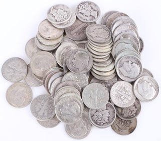 ASSORTED 90% SILVER U.S. DIMES - (81)