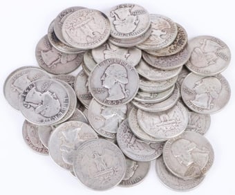 ASSORTED 90% SILVER WASHINGTON QUARTERS - (41)