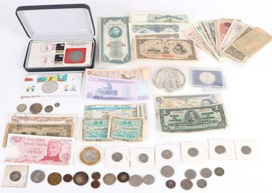 ASSORTED CURRENCY/ COINAGE OF THE WORLD LOT