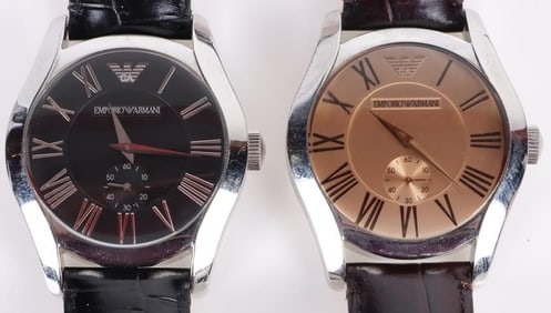 EMPORIO ARMANI MEN'S WRISTWATCHES LOT OF 2