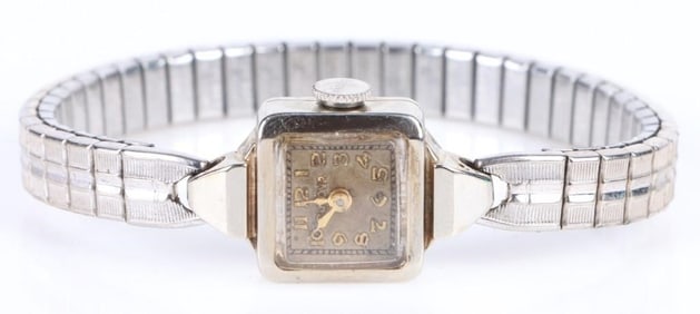 VINTAGE BULOVA 14K WHITE GOLD LADIES WRISTWATCH