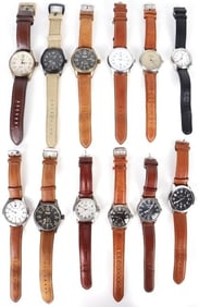 QUARTZ MOVEMENT STAINLESS STEEL WATCHES LOT (12)
