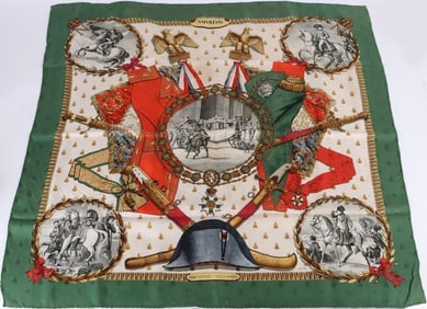BEAUTIFUL HERMES PARIS NAPOLEON SILK SCARF