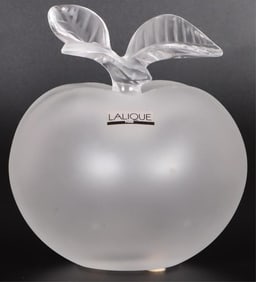 VINTAGE LALIQUE FROSTED GLASS APPLE PERFUME BOTTLE