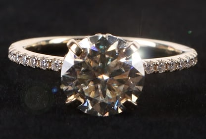 10K YELLOW GOLD MOISSANITE LADIES RING