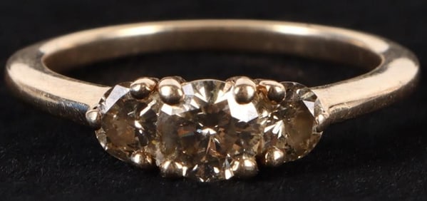 NATURAL 1.0CTW CHOCOLATE DIAMOND 14K YELLOW GOLD RING