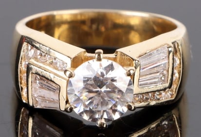 14K YELLOW GOLD 1.5CT MOISSANITE LADIES RING