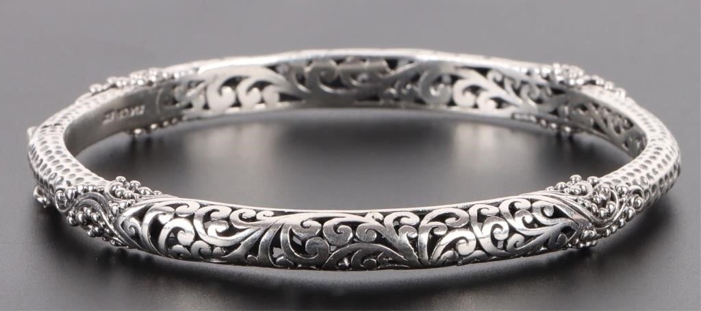 SARDA DESIGNER STERLING SILVER ORNATE BRACELET (1 of 2)